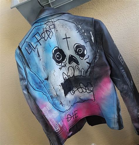 never say die jacket replica|Lil Peep Never Say Die Painted Leather Jacket.